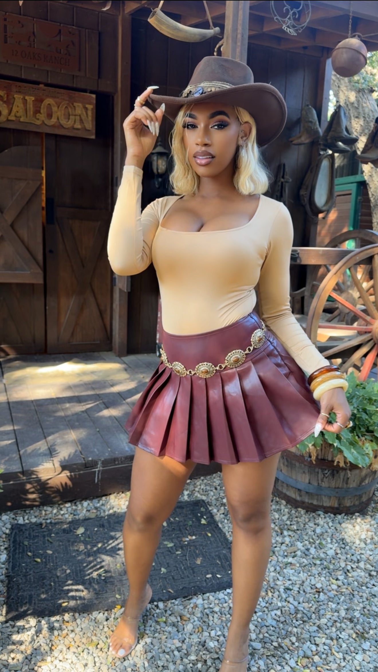 Petty Peplum  Faux Leather Mini Skirt